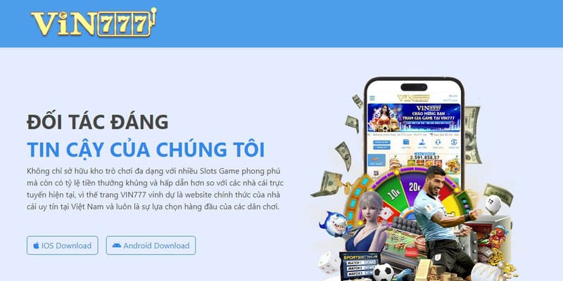 Truy cập Vin777 bằng cách tải app